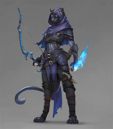 [OC][Art] Bow-user Tabaxi warlock hexblade : DnD | Dungeons and dragons ...