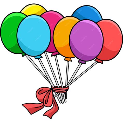 Illustration De Clipart Coloré De Dessin Animé De Ballon | Vecteur Premium