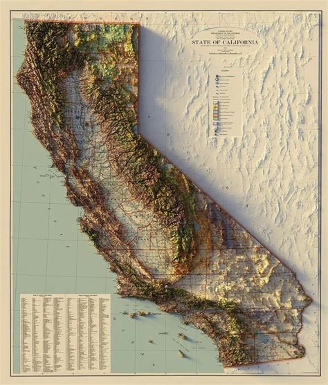 Topographic map of the state of California : r/interestingasfuck