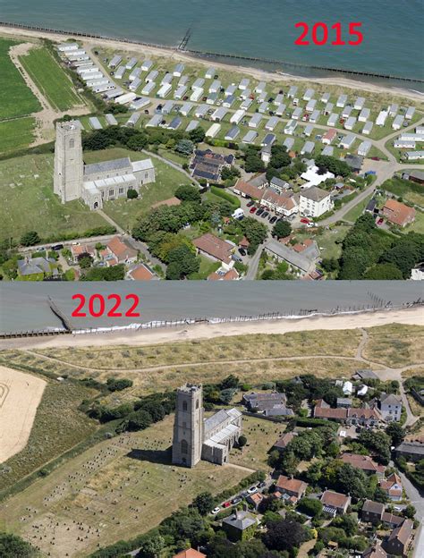 Happisburgh erosion comparison - Norfolk coast aerial imag… | Flickr