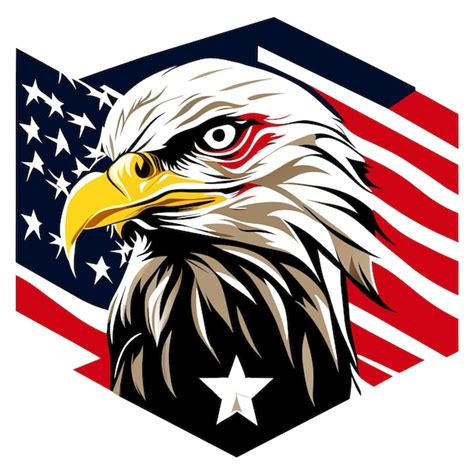 Premium Vector | Bald eagle in fourth of july colors