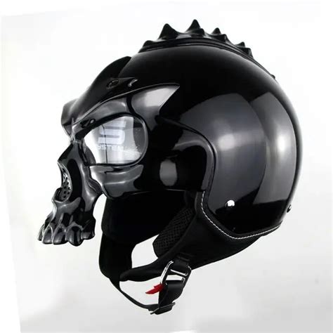 DOT Skull Motorcycle helmet Retro half face helmets Motorbike Capacete Moto Cascos Street Riding ...