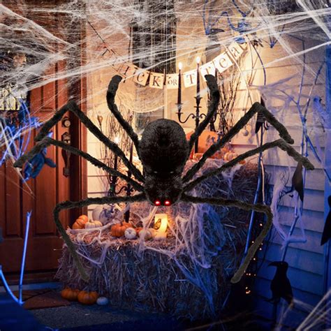 Giant Black Spider Haunted House Prop Indoor Outdoor Halloween Party ...