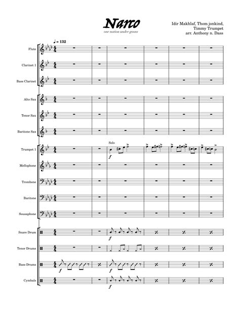 Narco (arr. Anthony N. Dass) by Blasterjaxx & Timmy Trumpet Sheet Music ...