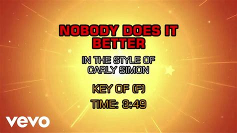 Carly Simon - Nobody Does It Better (Karaoke) - YouTube