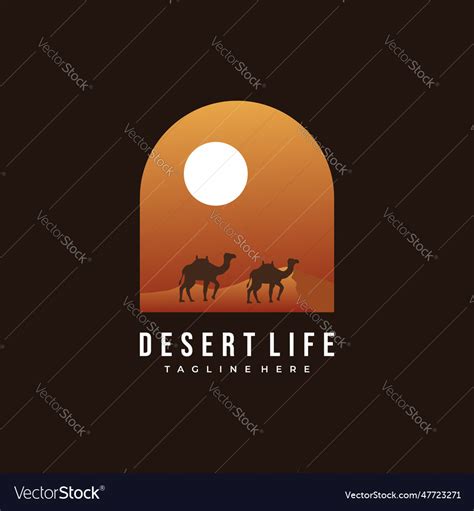 Desert cactus nature graphic Royalty Free Vector Image