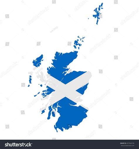 Scotland Flag Map Country Outline National Stock Illustration 657964150 ...