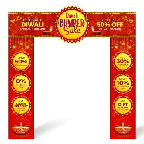 happy diwali festival sale offer entrance arch design, diwali gate ...