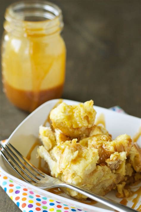 Slow Cooker Bread Pudding with Salted Caramel Sauce - Slow Cooker Gourmet