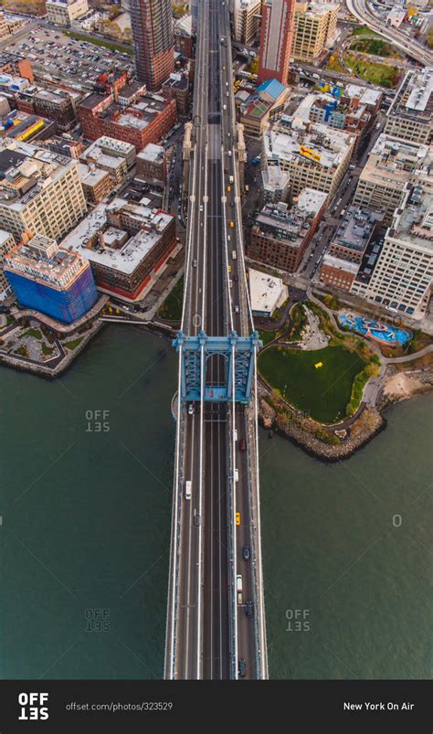 Aerial view of Brooklyn Bridge Park and the Manhattan Bridge, Brooklyn ...