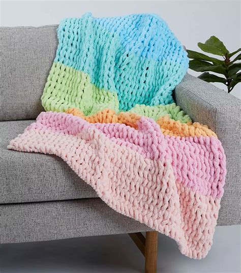 Big Twist Yarn Free Knitting Patterns Easy Striped Crochet Baby Blanket ...