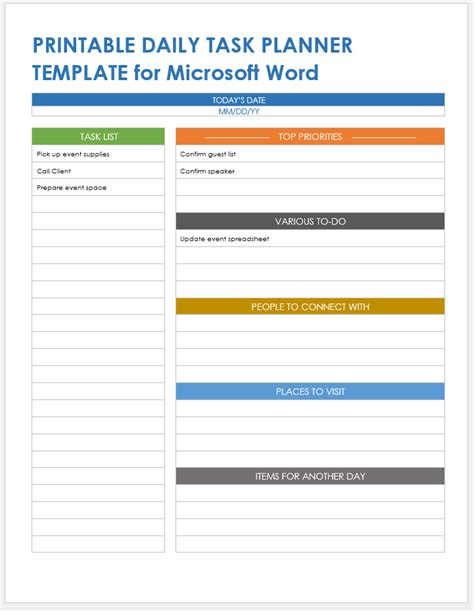 Free Microsoft Word Task List Templates, Planners & Checklists | Smartsheet