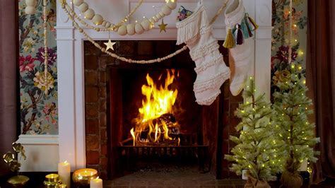 Yule Log Fireplace Video with Crackling Fire Sounds from Anthropologie | Fireplace video, Yule ...