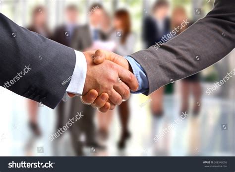 Closeup Business Handshake On White Background Stock Photo 268548005 ...