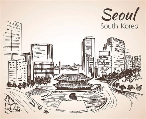 Seoul Skyline Drawing Illustrations, Royalty-Free Vector Graphics & Clip Art - iStock