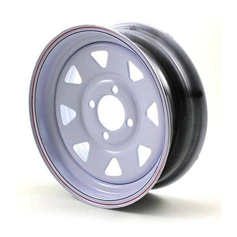 13X4.5 4-Lug on 4" White Spoke Trailer Wheel