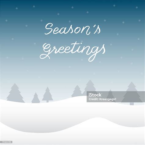 Season S Greetings Hand Lettering With Winter Background Stock ...