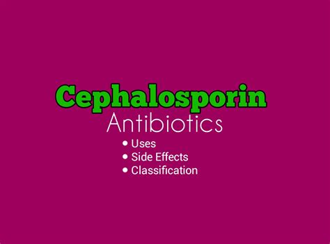 Classification of Cephalosporins Antibiotics - DrugsBank