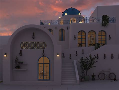 BLUE&WHITE SANTORINI ARCHITECTURE :: Behance