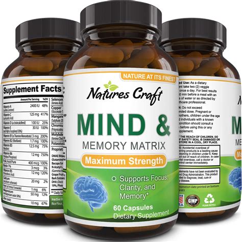 Mind and Memory Enhancement Supplement, Brain booster nootropic pills Improve Focus ...