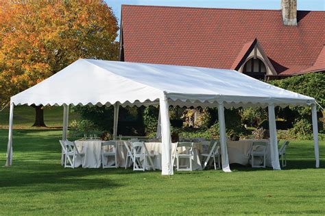 20x20 Party Tent, 8-Leg Galvanized Steel Frame, White Cover - Shelters of New England