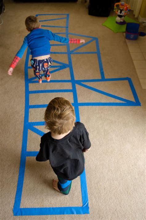 Painter's Tape Jumping Course / Rope Ladder. They've been at it all ...