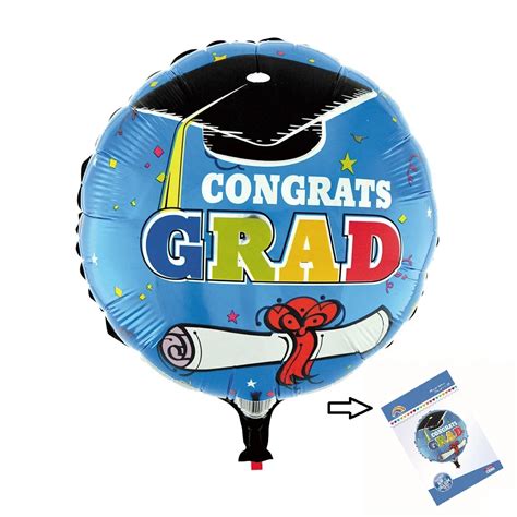 1pcs 18inch Congrats Grad Foil Balloons Graduation Balloon Ceremony Decoration Supplies Helium ...