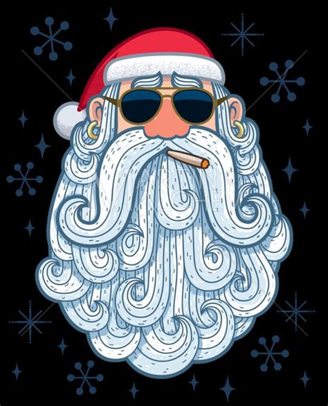 Santa Portrait Cool Vector Cartoon Illustration. Christmas, Santa Claus, Head, Face, Cartoon ...