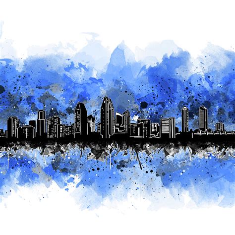 San Diego Skyline Artistic 3 Digital Art by Bekim M | Fine Art America