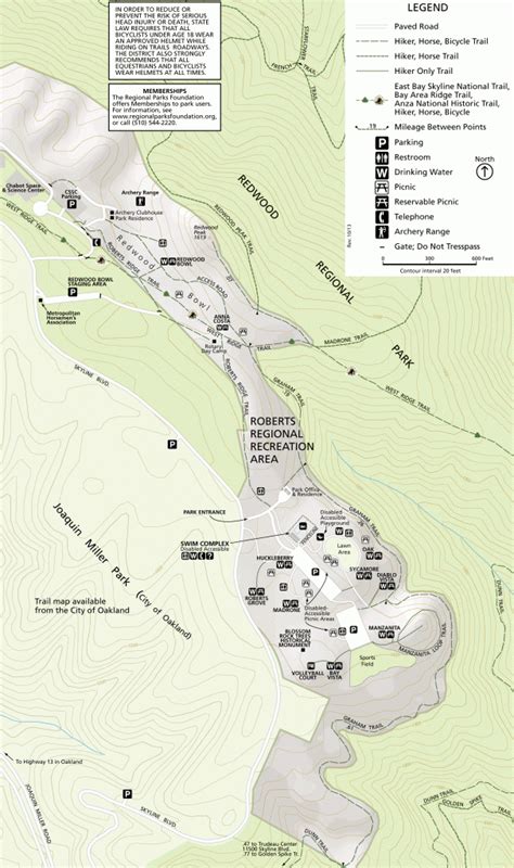 East Bay Hiking Trail Map - TravelsFinders.Com