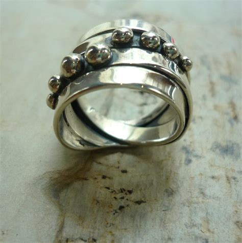 Sterling Silver Ring Wire Wrapped Silver Ring Wide Silver