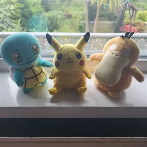 PIKACHU, SQUIRTLE, AND Psyduck Hasbro Nintendo Pokemon Vintage 1998 Bean Bag £25.00 - PicClick UK