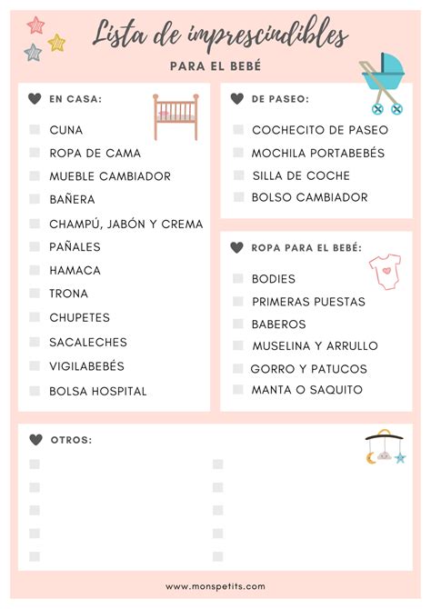 Lista de cosas necesarias para un bebé (con checklist descargable) - Mons Petits | Baby shower ...