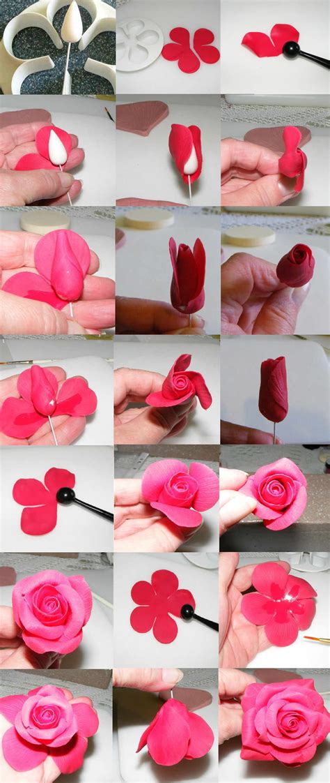 Polymer clay rose tutorial