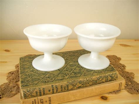 Vintage Milk Glass Pedestal Dishes