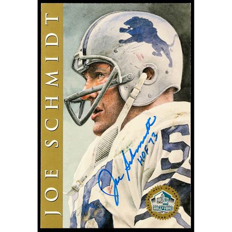 Joe Schmidt Signed Hall of Fame Signature Series Card Inscribed "HOF 73" (PSA) | Pristine Auction