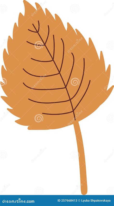 Simple Autumn Leaf in Yellow Color. Autumn Design Element Stock Vector ...