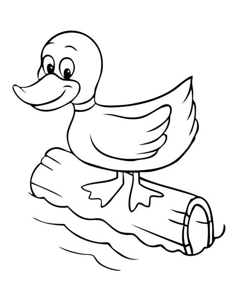 Cartoon Duck Coloring Page - 302+ SVG Cut File