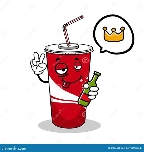 Cartoon Soft Drink Cola Mascot, Vector Illustration of a Cute Soft ...