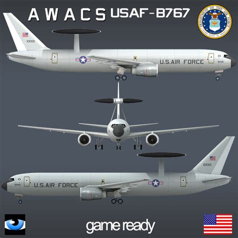 b 767 awacs usaf 3ds