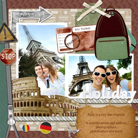 Travel Scrapbook Templates | Travel Scrapbook Designs | Travel ...