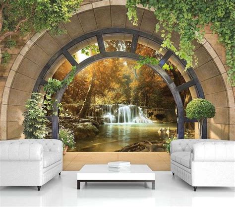 Zen garden background arched wall mural - 11553