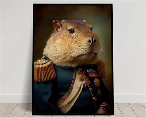 Portrait of a Capybara in Military Uniform Capybara Print - Etsy UK