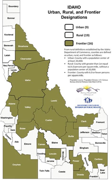 Idaho Population Density Map - North America map