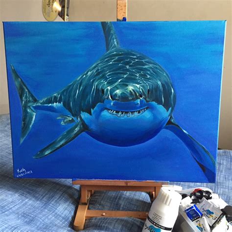 ArtStation - Shark Acrylic Painting