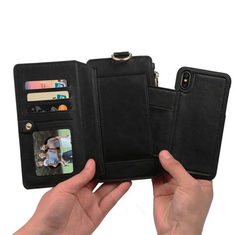 Cell Phone Wallet Genuine Leather Phonecase For Iphone X Collection Cards Holder RFID Blocking ...