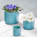 three blue ceramic planters by the best room | notonthehighstreet.com