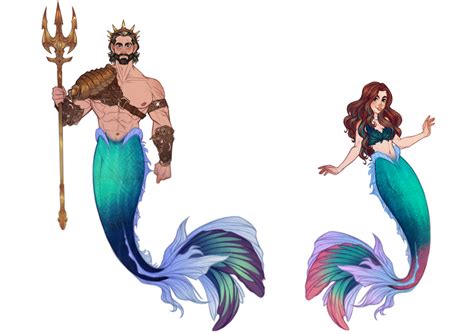 Disney AU-King Triton and Ariel by DelvalyahirArts2007 on DeviantArt