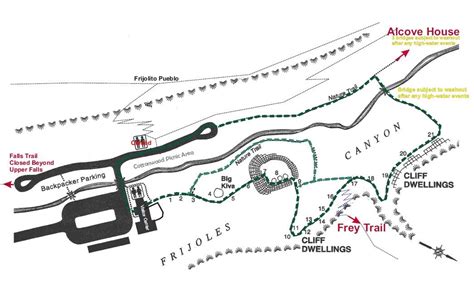 Bandelier National Monument Loop Trail Map | Cliff dwellings, Trail maps, National monuments