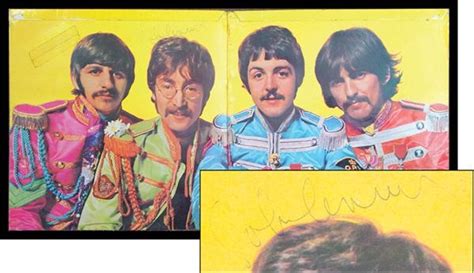 Sgt. Pepper Cover Signed by John Lennon